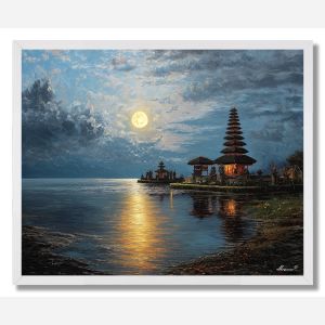 BALI TEMPLE MOON - FRAMED