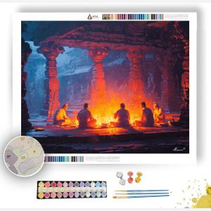 INDIAN TEMPLE FIRE - Paint by Numbers Full Kit