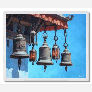 NEPAL TEMPLE BELLS - FRAMED