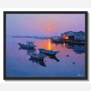 KOREAN HARBOR DAWN - FRAMED