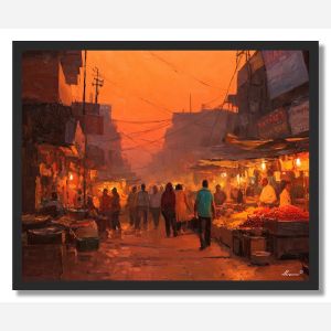 DELHI MARKET SUNSET - FRAMED