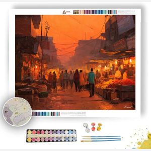 DELHI MARKET SUNSET - Paint by Numbers Full Kit