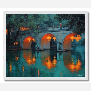 CHINESE BRIDGE REFLECTION - FRAMED