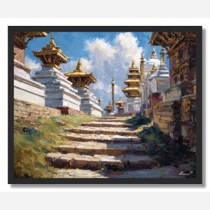 NEPAL GOLDEN PATH - FRAMED