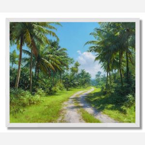 INDONESIAN PALM ROAD - FRAMED
