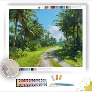 INDONESIAN PALM ROAD - Paint by Numbers Full Kit