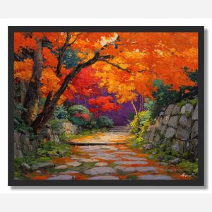 JAPANESE AUTUMN PATH - FRAMED