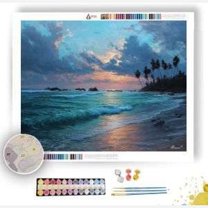 SRI LANKAN PALM SHORE - Paint by Numbers Full Kit