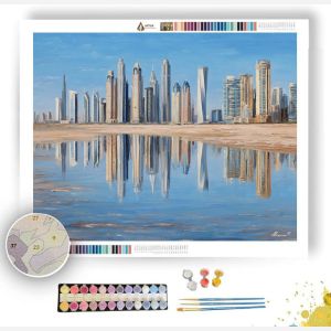 DUBAI SKYLINE REFLECTION - Paint by Numbers Full Kit