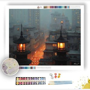 HONG KONG TEMPLE LIGHT - Paint by Numbers Full Kit