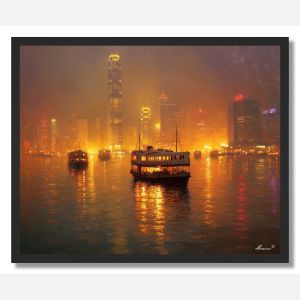 HONG KONG HARBOR GLOW - FRAMED