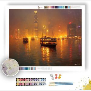 HONG KONG HARBOR GLOW - Paint by Numbers Full Kit