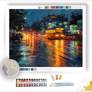 BANGALORE CITY RAIN - Paint by Numbers Full Kit