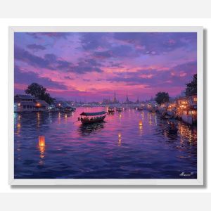 BANGKOK RIVER TWILIGHT - FRAMED