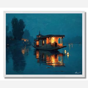 KASHMIR HOUSEBOAT LIGHT - FRAMED