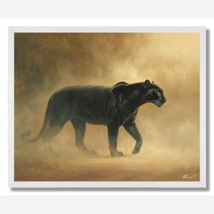PANTHER IN GOLD MIST - FRAMED