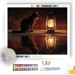 CAT AND LANTERN - Paint by Numbers Full Kit