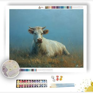 COW IN BLUE FIELD - Paint by Numbers Full Kit
