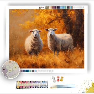 SHEEP IN AUTUMN FIELD - Paint by Numbers Full Kit