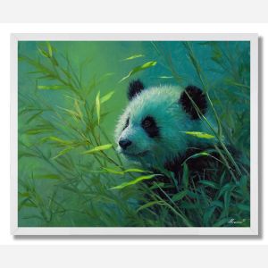PANDA IN BAMBOO LIGHT - FRAMED