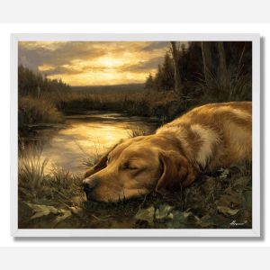 HOUND AT REST - FRAMED
