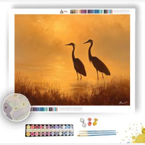 HERONS AT SUNRISE - Paint by Numbers Full Kit