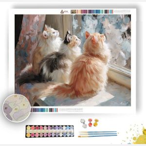 CATS BY THE WINDOW - Paint by Numbers Full Kit