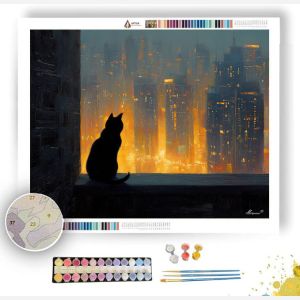 CAT ON BALCONY - Paint by Numbers Full Kit