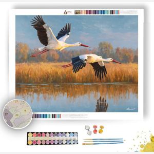 STORKS ABOVE WATER - Paint by Numbers Full Kit