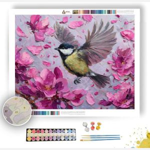 BIRD IN BLOSSOM WIND - Paint by Numbers Full Kit