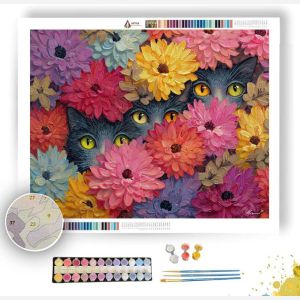 CATS AMONG FLOWERS - Paint by Numbers Full Kit