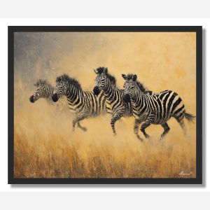 ZEBRAS IN MOTION - FRAMED