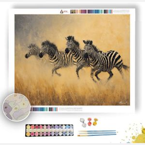 ZEBRAS IN MOTION - Paint by Numbers Full Kit