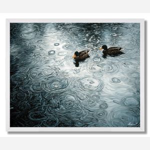 DUCKS IN THE RAIN - FRAMED