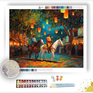 HORSE PARADE EVENING - Paint by Numbers Full Kit