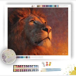 LION AT SUNSET - Paint by Numbers Full Kit