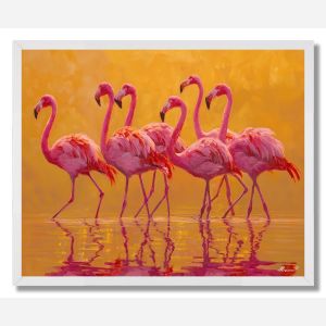 FLAMINGO PARADE - FRAMED