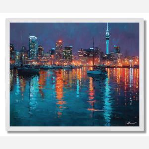 AUCKLAND HARBOR EVENING - FRAMED