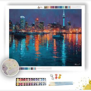 AUCKLAND HARBOR EVENING - Paint by Numbers Full Kit