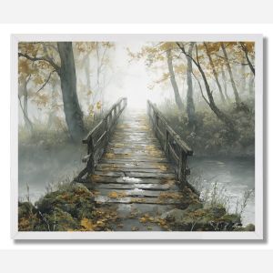 AUTUMN BRIDGE WALK - FRAMED