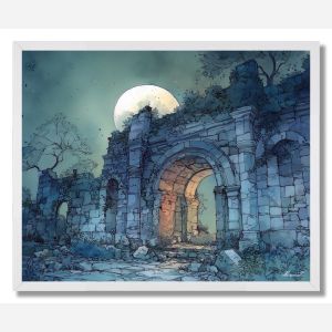 MOONLIT RUINS - FRAMED