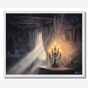 CANDLELIGHT AND COBWEBS - FRAMED