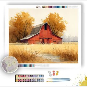 RUSTIC BARN GLOW - Paint by Numbers Full Kit
