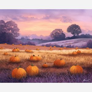 PUMPKIN FIELDS AT DUSK