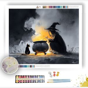 WITCH AND HER CAT - Paint by Numbers Full Kit