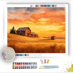 GOLDEN HARVEST SUNSET - Paint by Numbers Full Kit