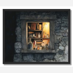 WITCHS COTTAGE WINDOW - FRAMED