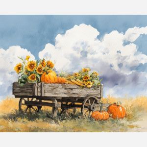 RUSTIC PUMPKIN CART
