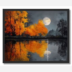 AUTUMN MOON GLOW - FRAMED