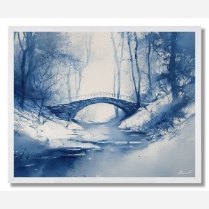SNOWY BRIDGE CROSSING - FRAMED